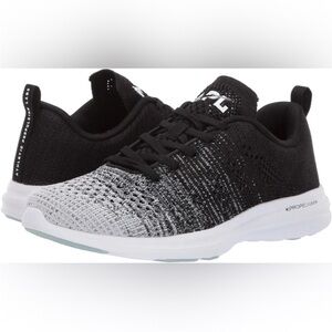 APL Black and White Athletic Shoes with Knit Mesh Design